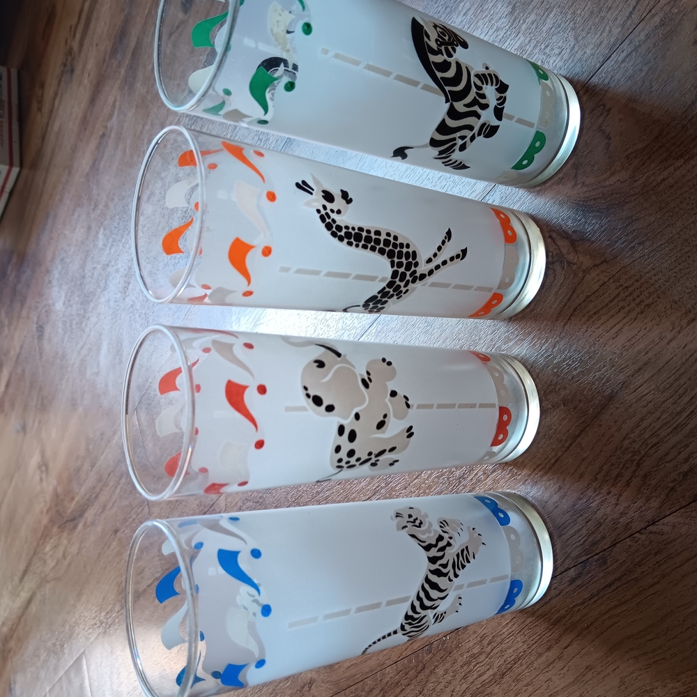 Set of Four Animal Print Glasses